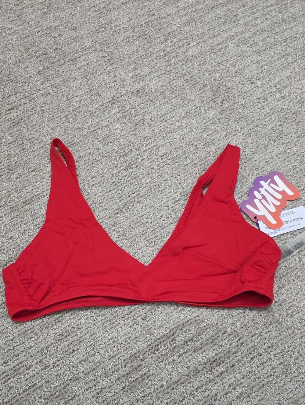 YITTY Red Shaping Swim Plunge Bikini Top